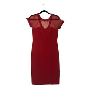 New York & Co Red Midi Sheath Dress Size XS